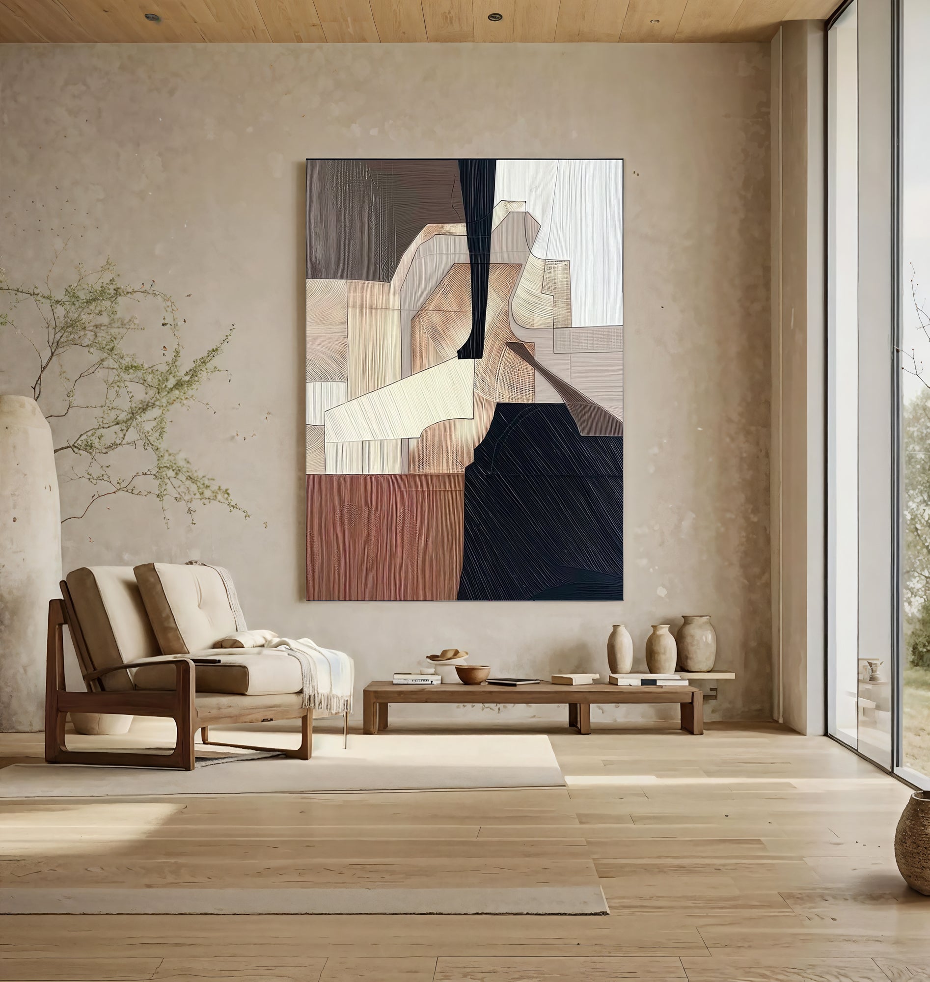 Textured Geometric Opulence | Neutral Contrast