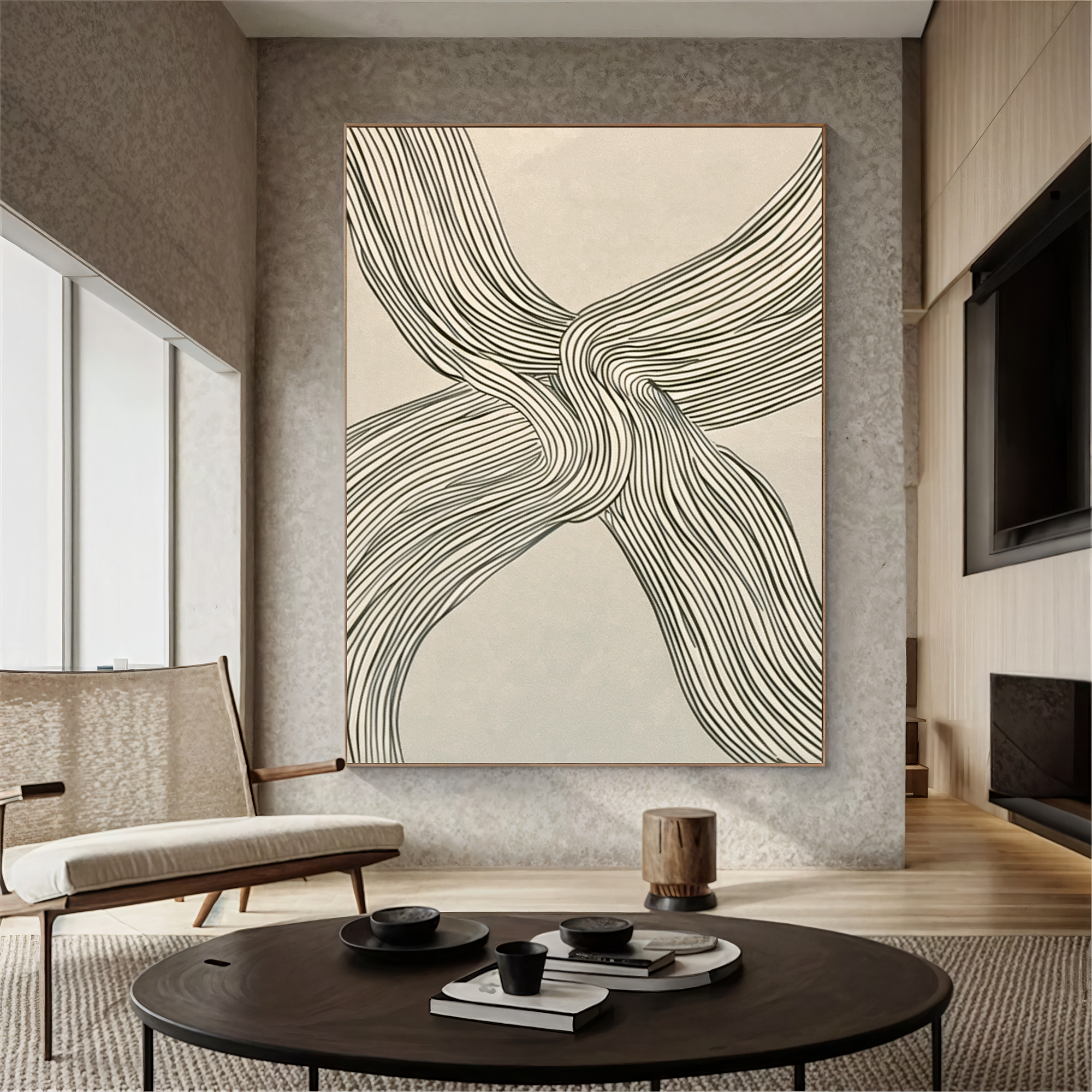 Textured Line Sophistication | Grey Beige