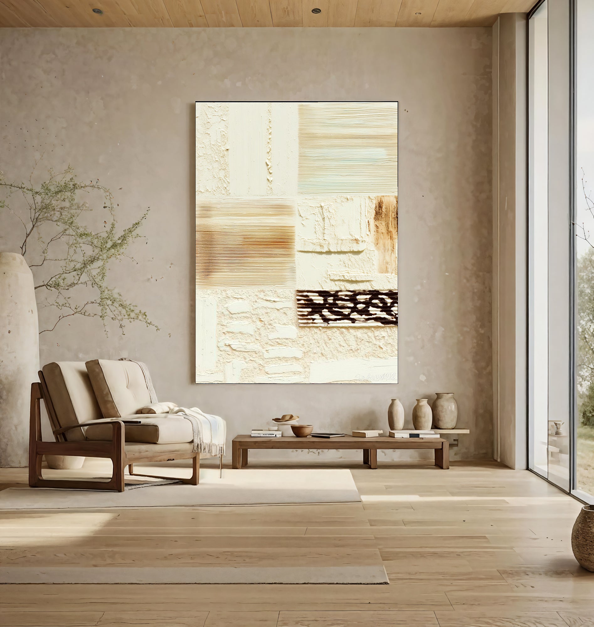 Imbricated Alabaster Segments | Umber Intarsias