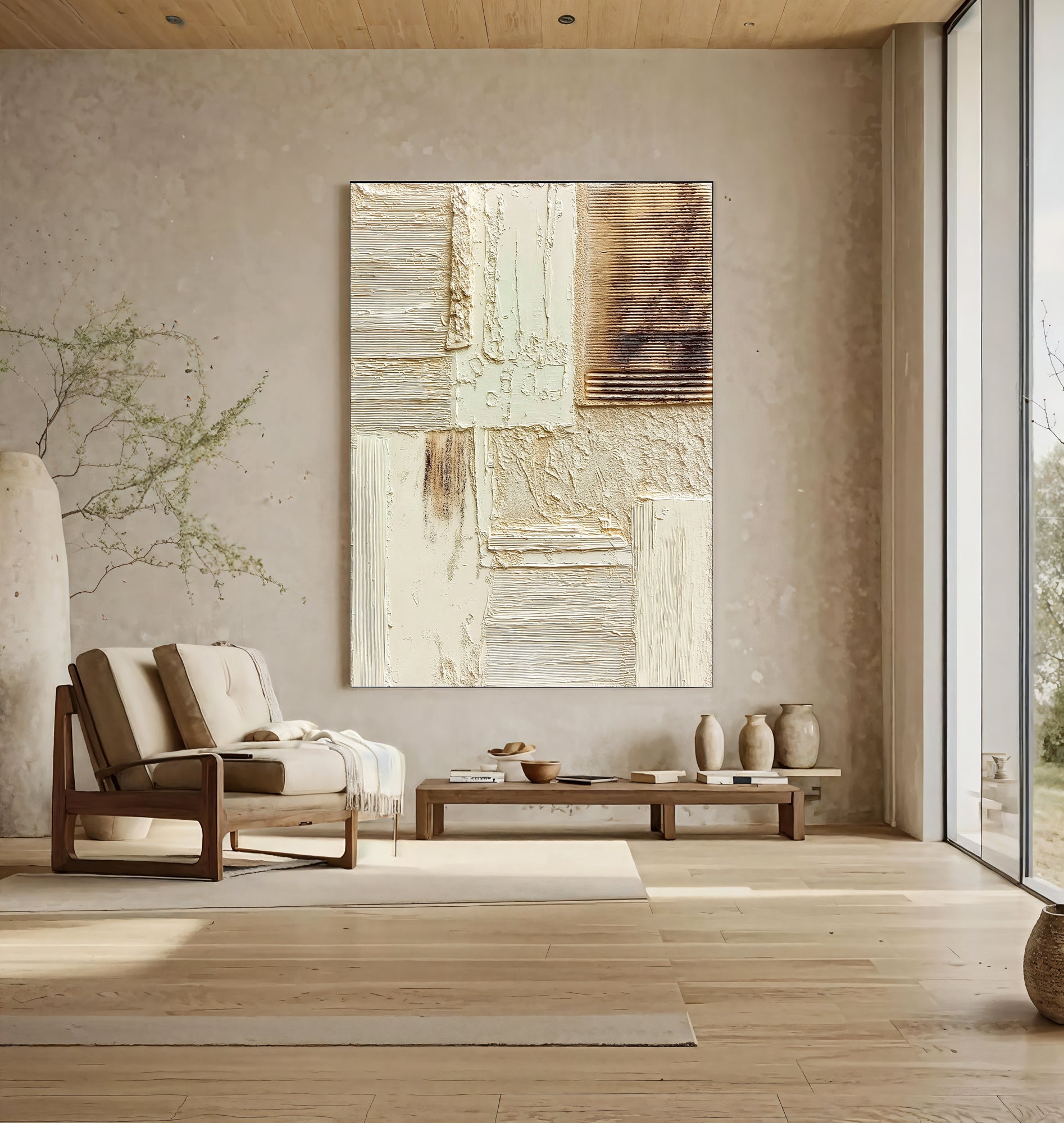 Textured Luxe Opulence | Beige Gold