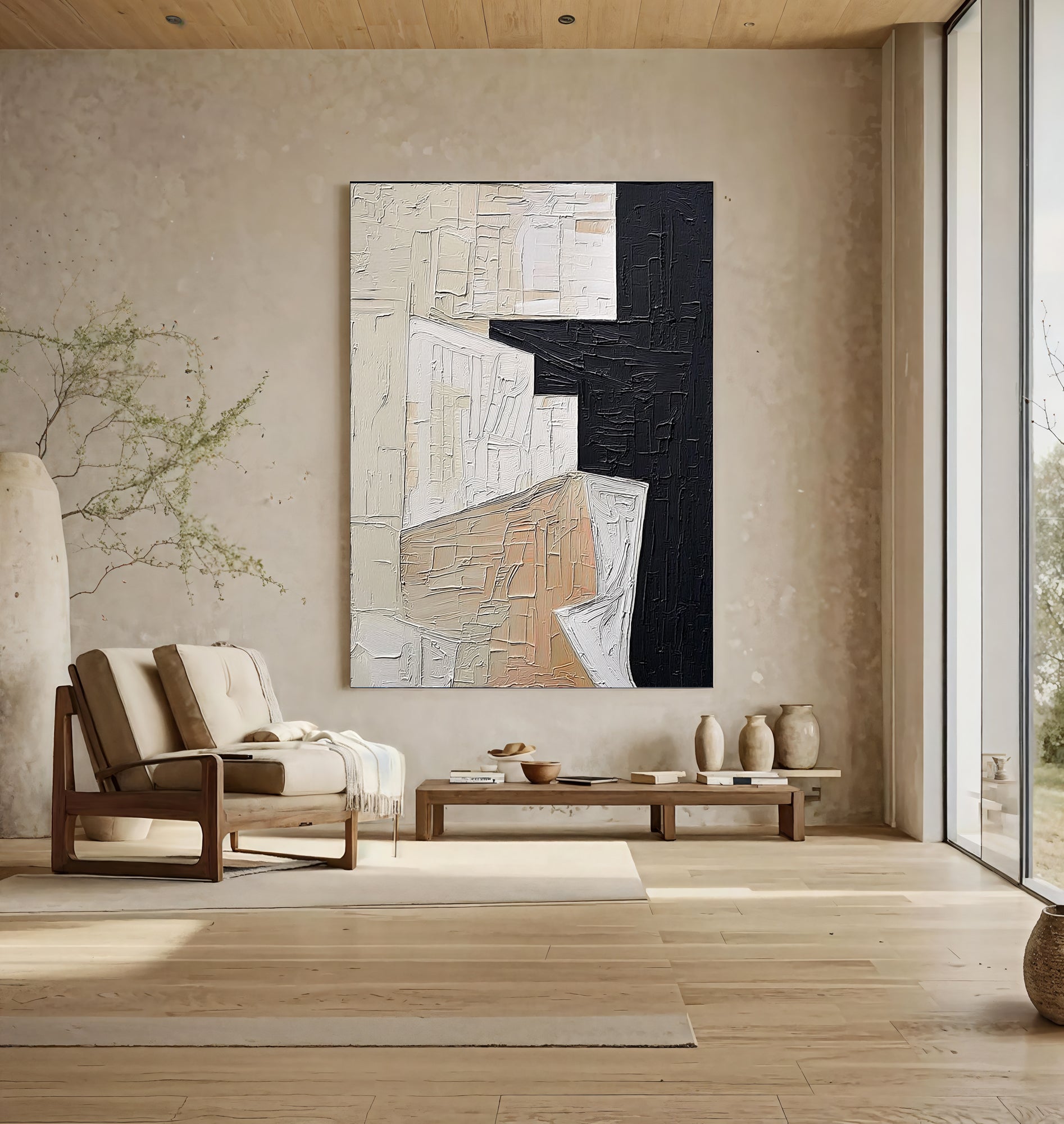 Textured Geometric Depth | Neutral Contrast