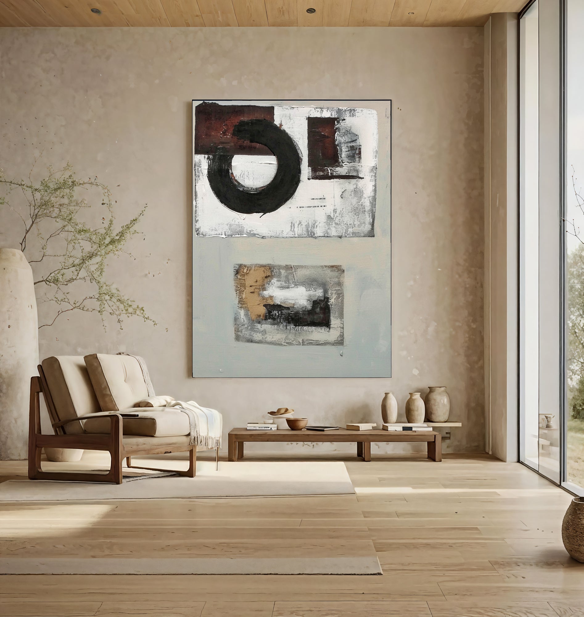 Textured Geometric Abstraction | Monochrome Fusion