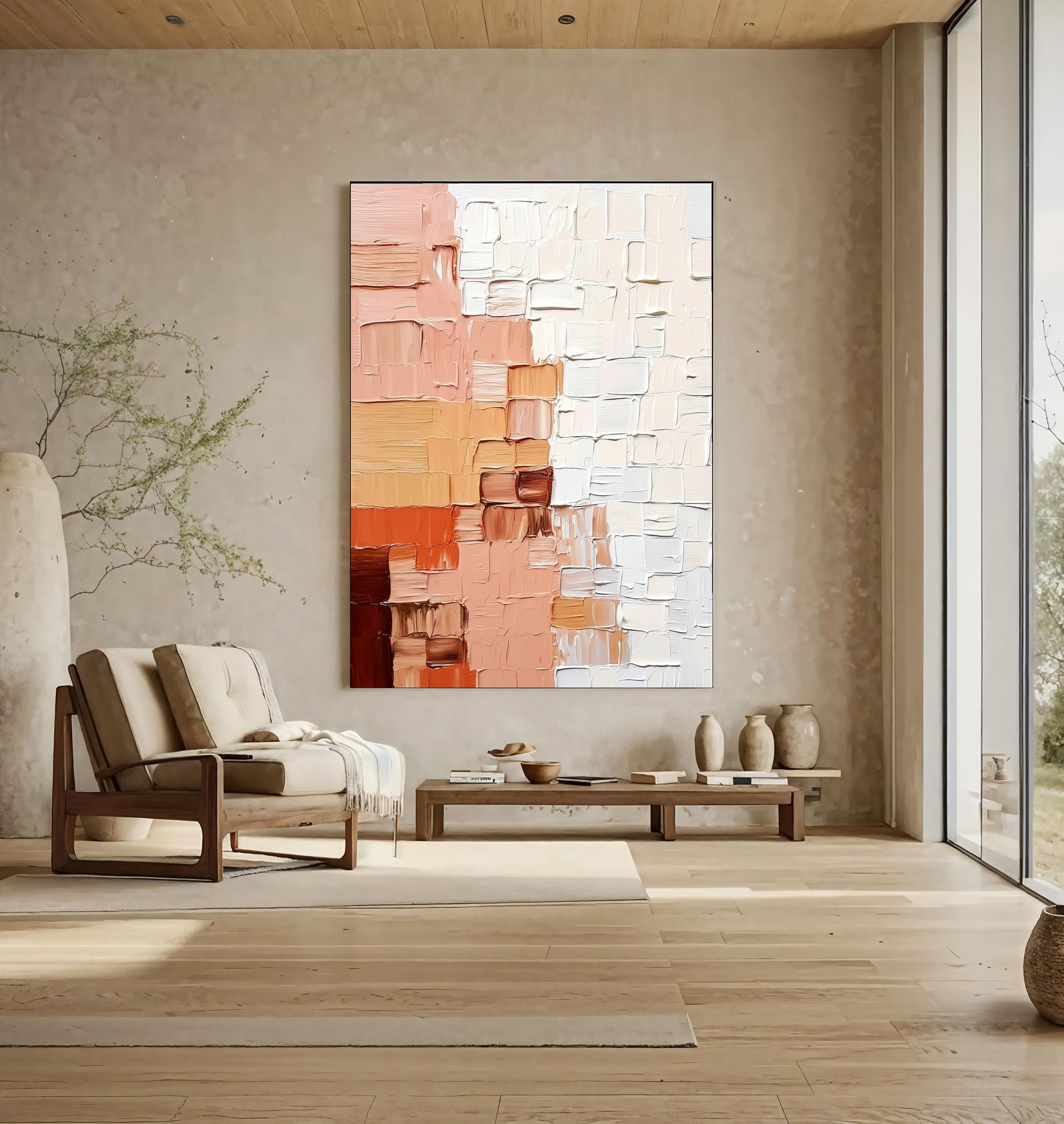 Textured Abstract Warmth | Coral Blend
