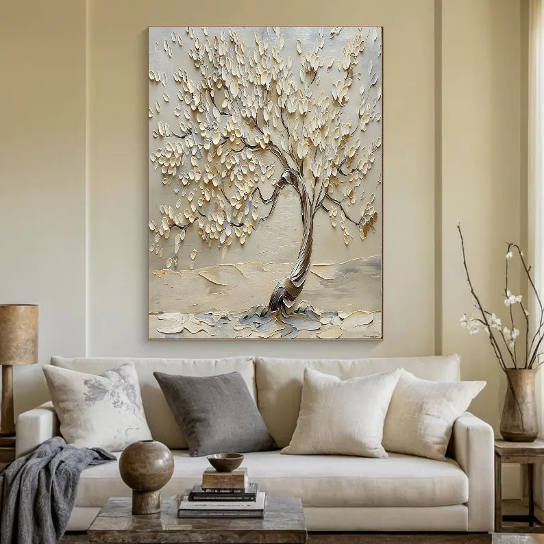 Textured Canopy Radiance | Ivory Bough