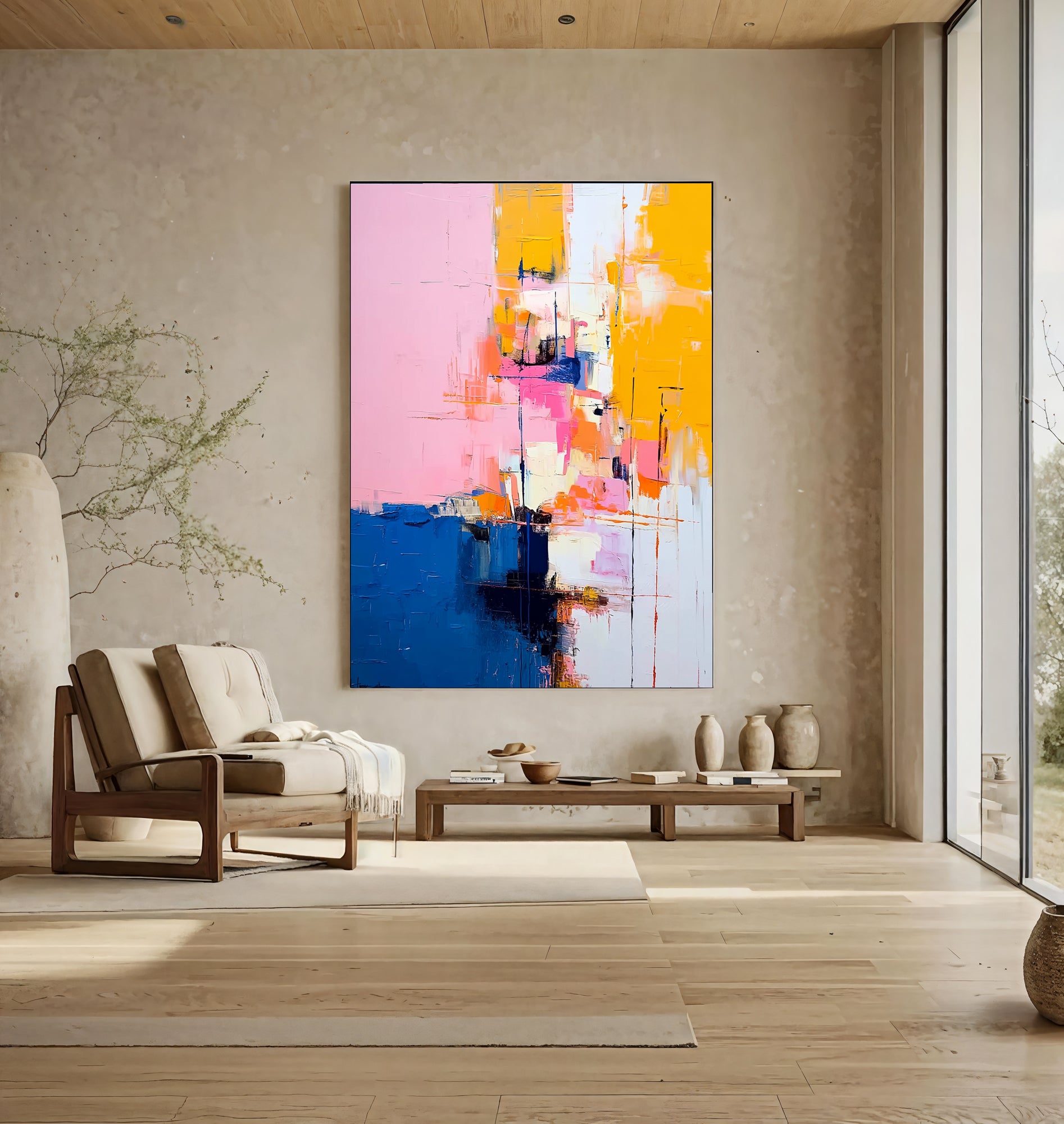 Textured Colorful Dynamism | Pink Yellow