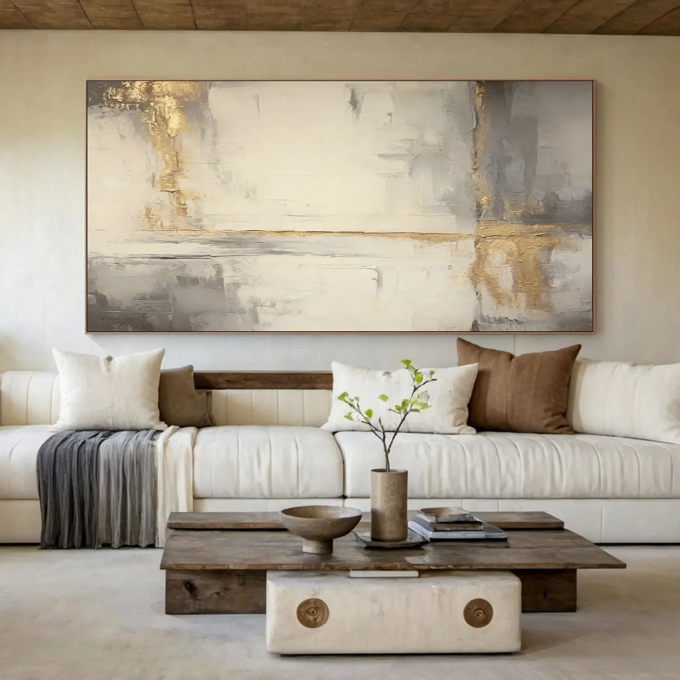 Textured Gilded Serenity | Neutral Abstract