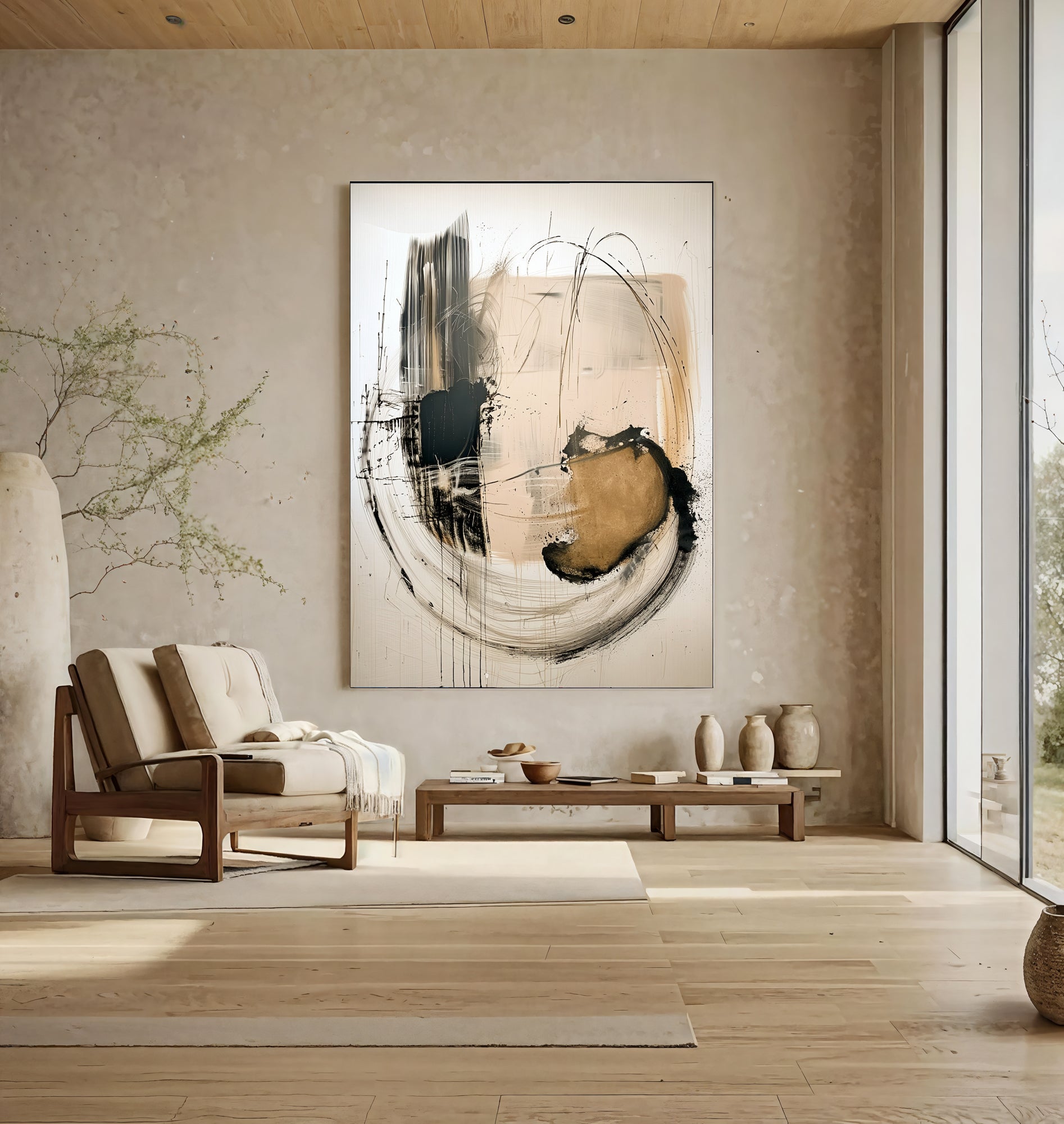 Textured Gilded Strokes | Neutral Hues