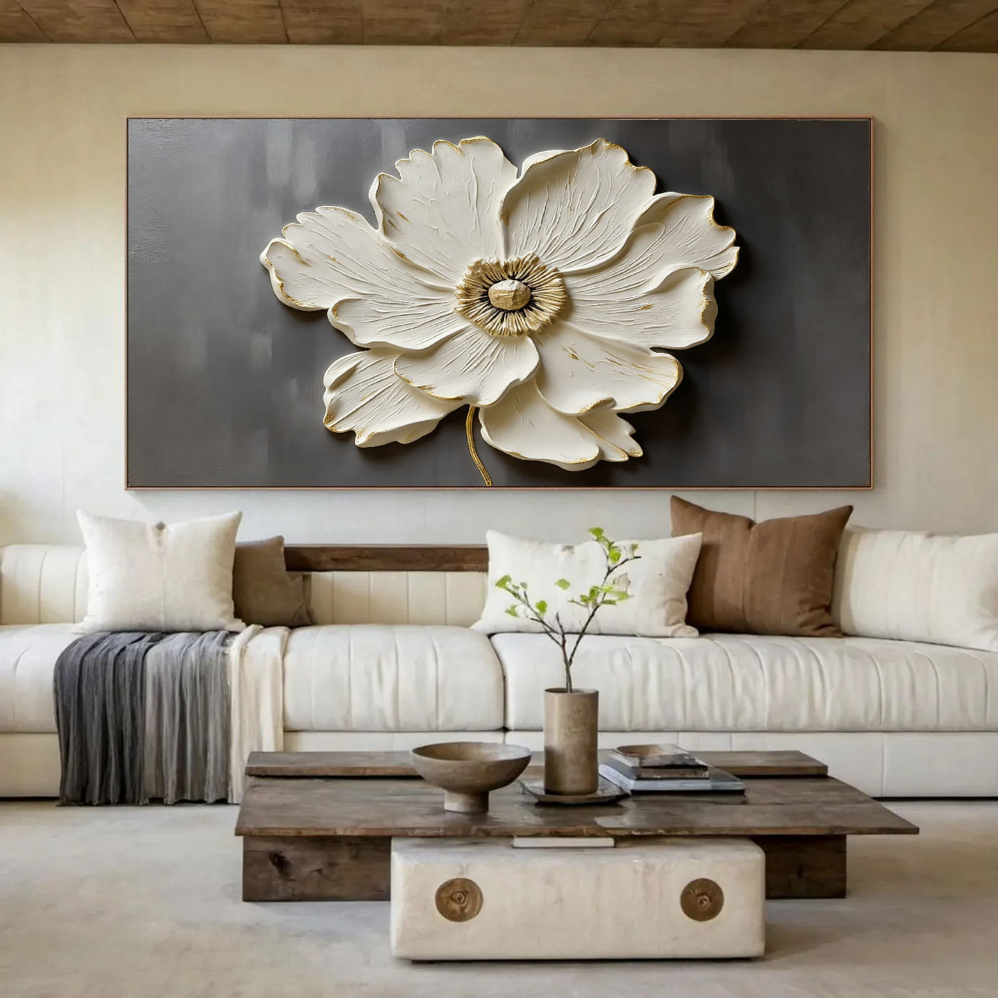 Relief Floral Opulence | Gilded Bloom