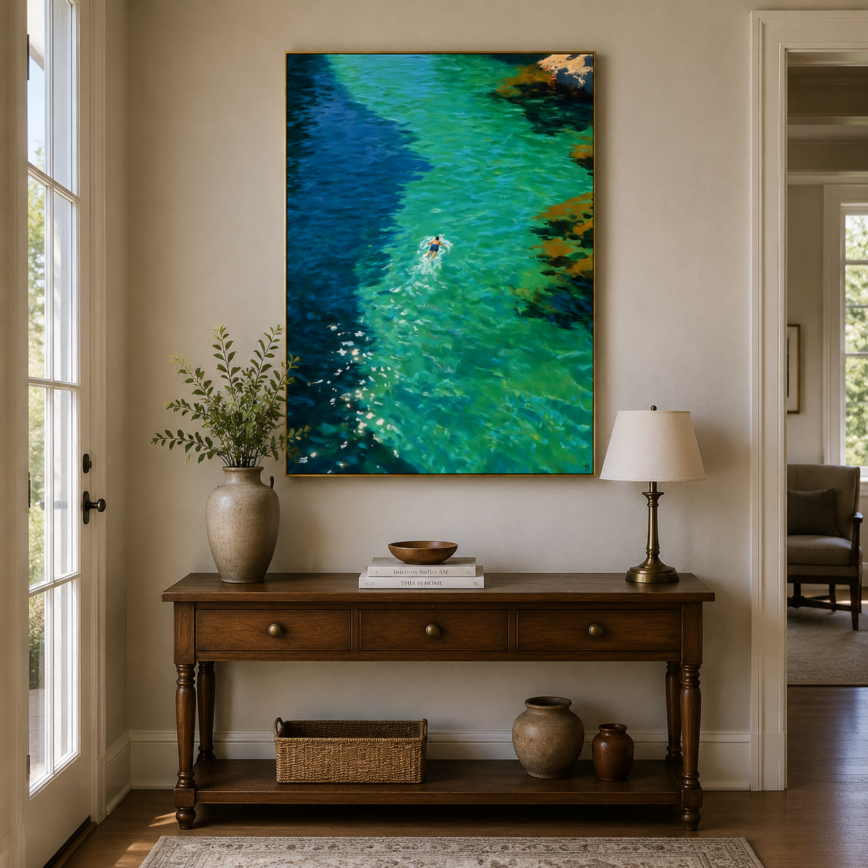 Impressionist Art | Dual Blue Bay Swim