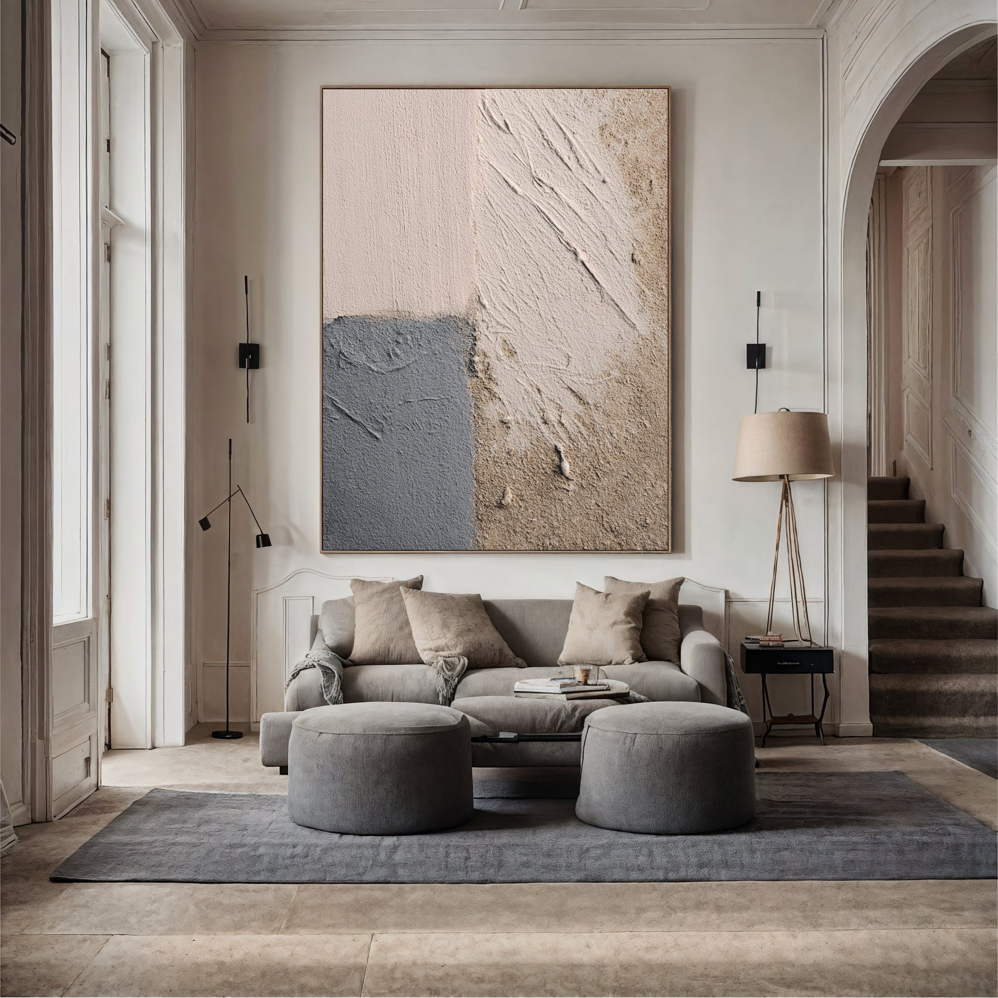 Textured Earthy Serenity | Beige Grey