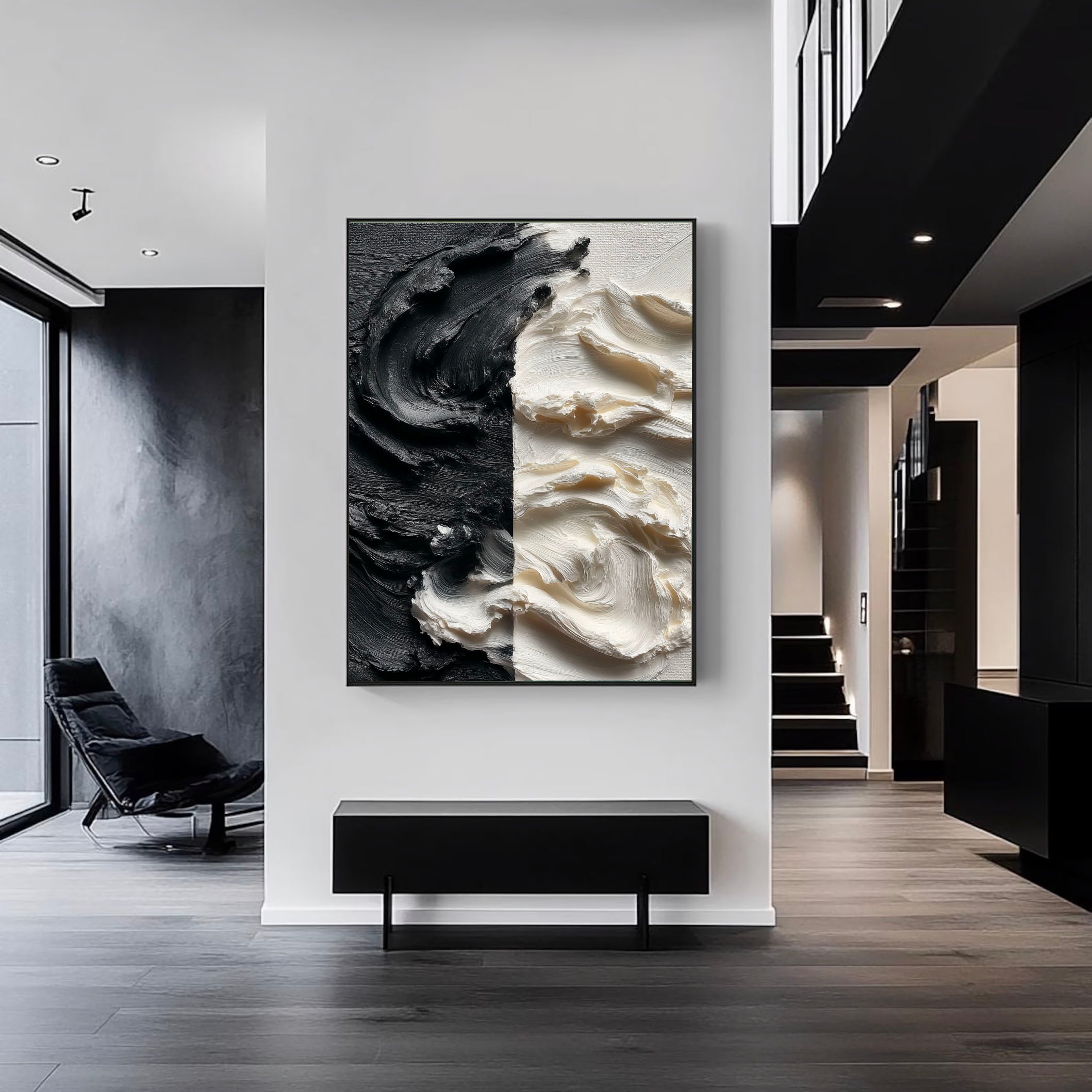 Textured Monochrome Surge | Black Ivory