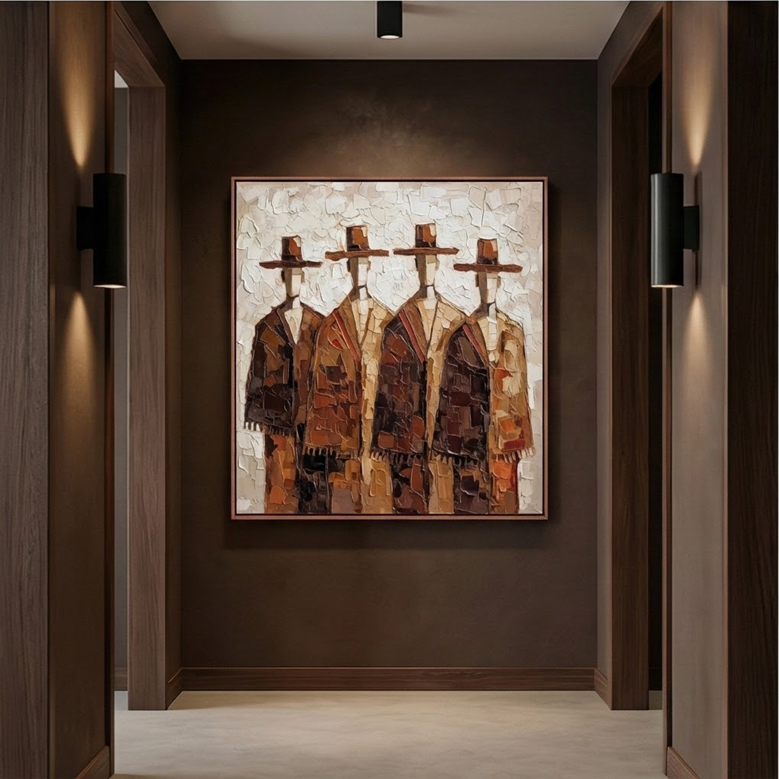 Textured Rustic Quartet | Hat Silhouettes