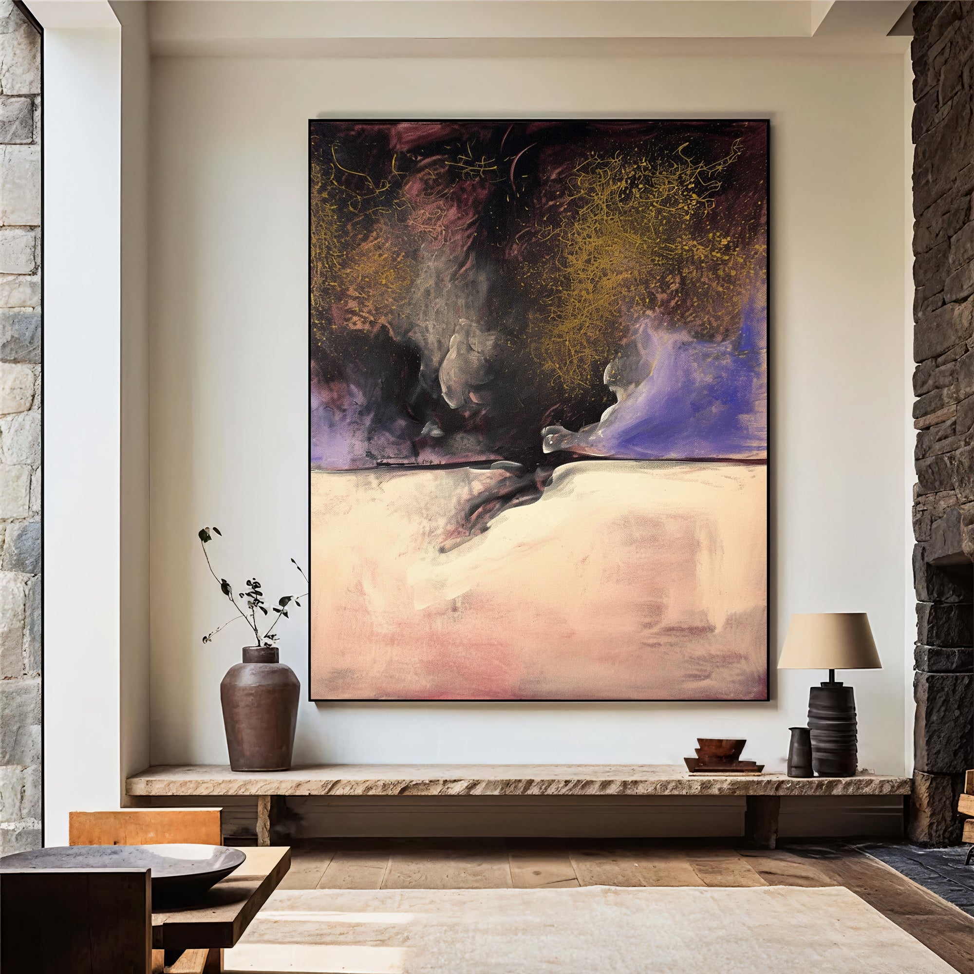 Textured Amethyst Opulence | Purple Gold