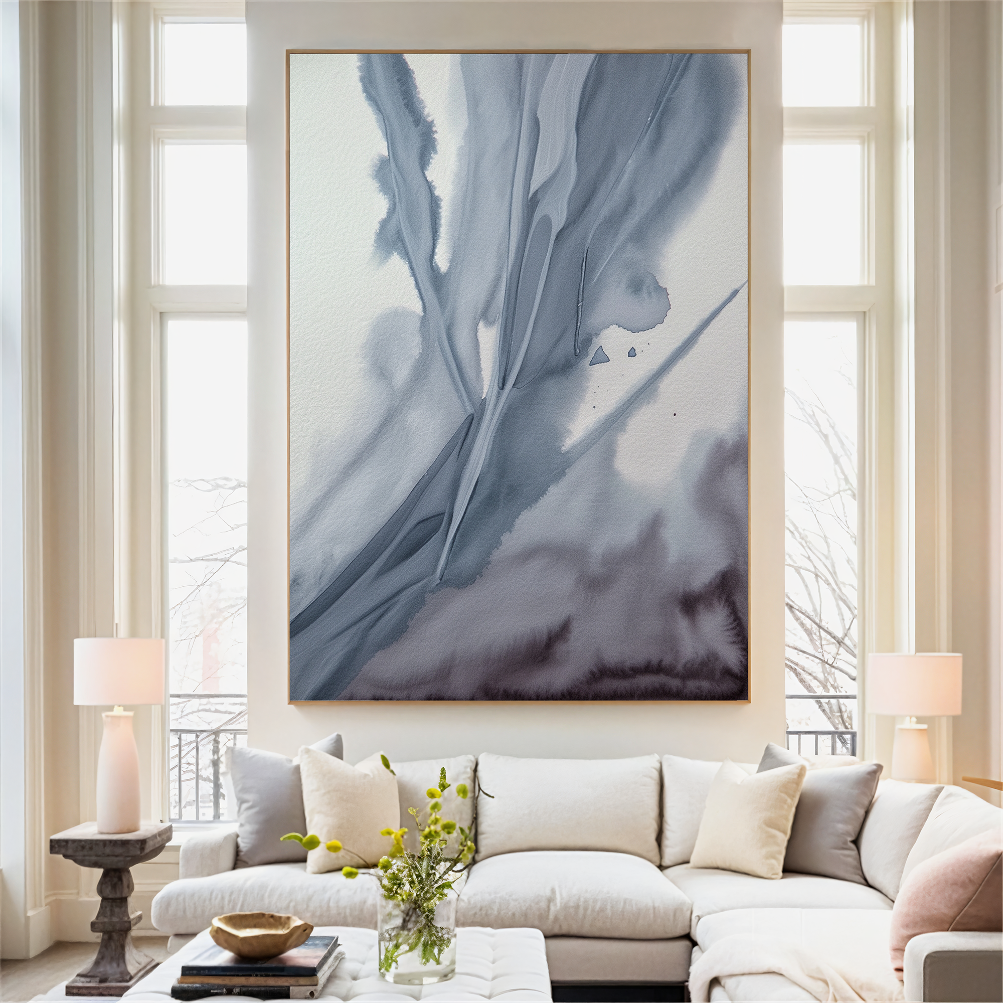 Textured Ink Tranquility | Grey Blue