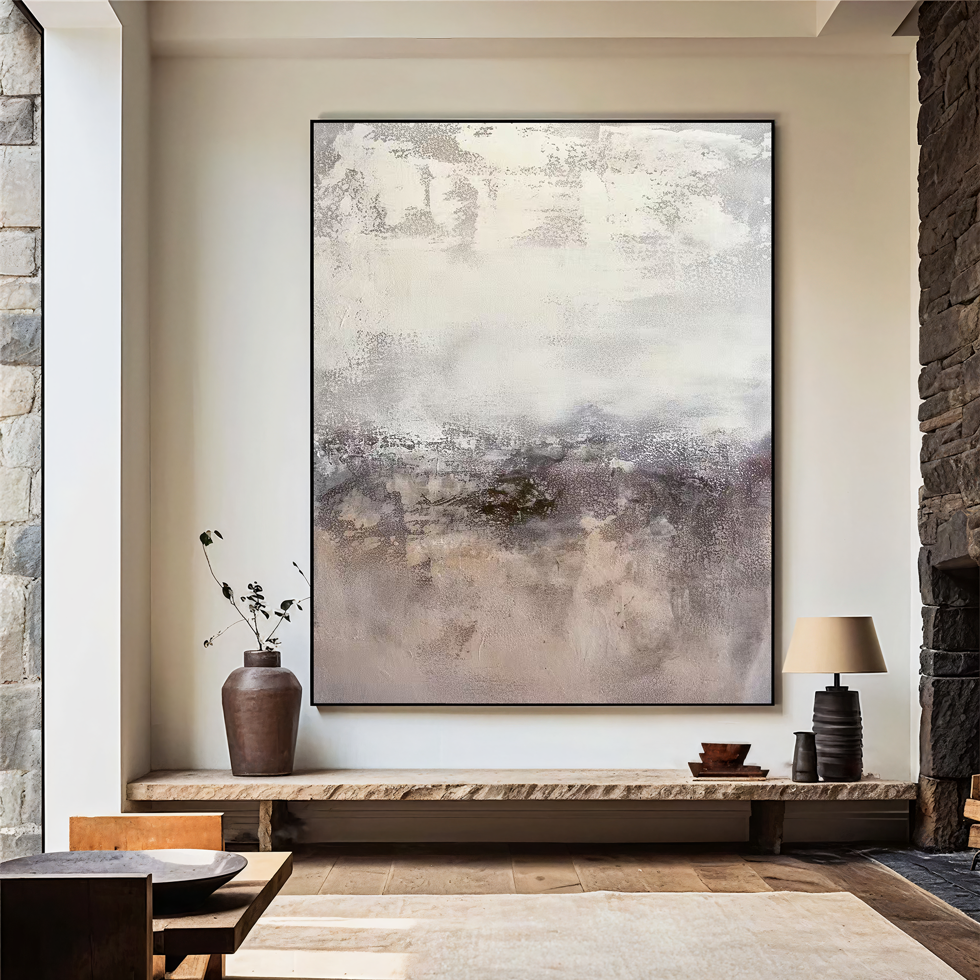 Textured Misty Elegance | Grey Beige