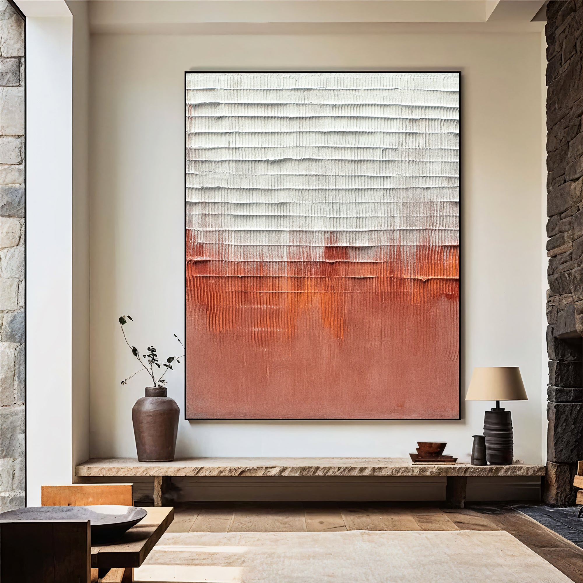 Textured Rust Elegance | Coral Hues