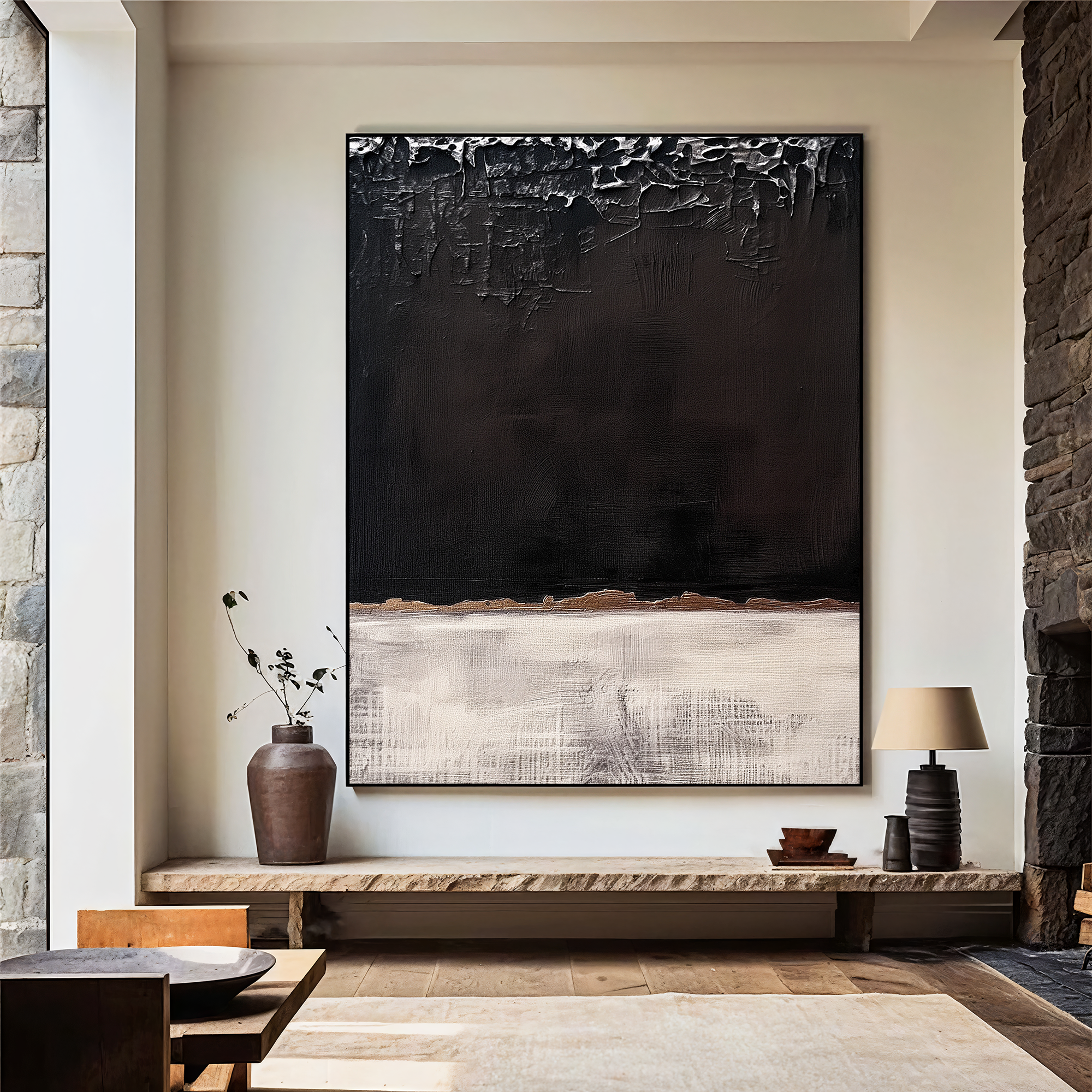 Textured Contrast Elegance | Black White