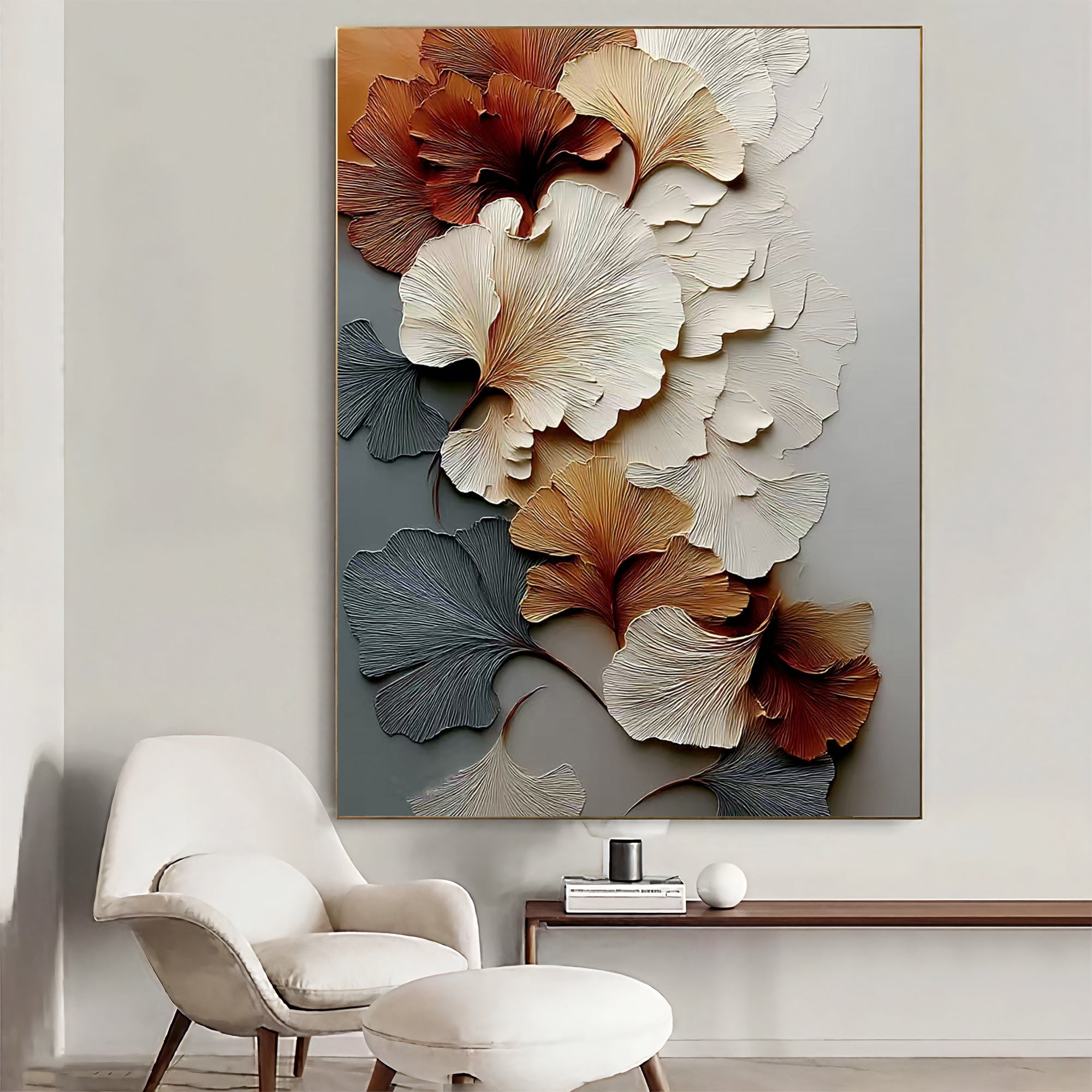 Textured Ginkgo Imbrication | Sepia Panache