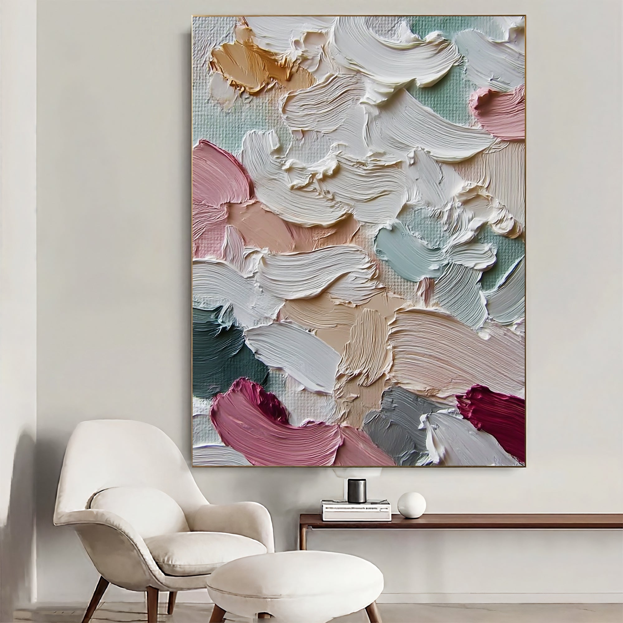 Textured Pastel Undulations | Rouge Accents