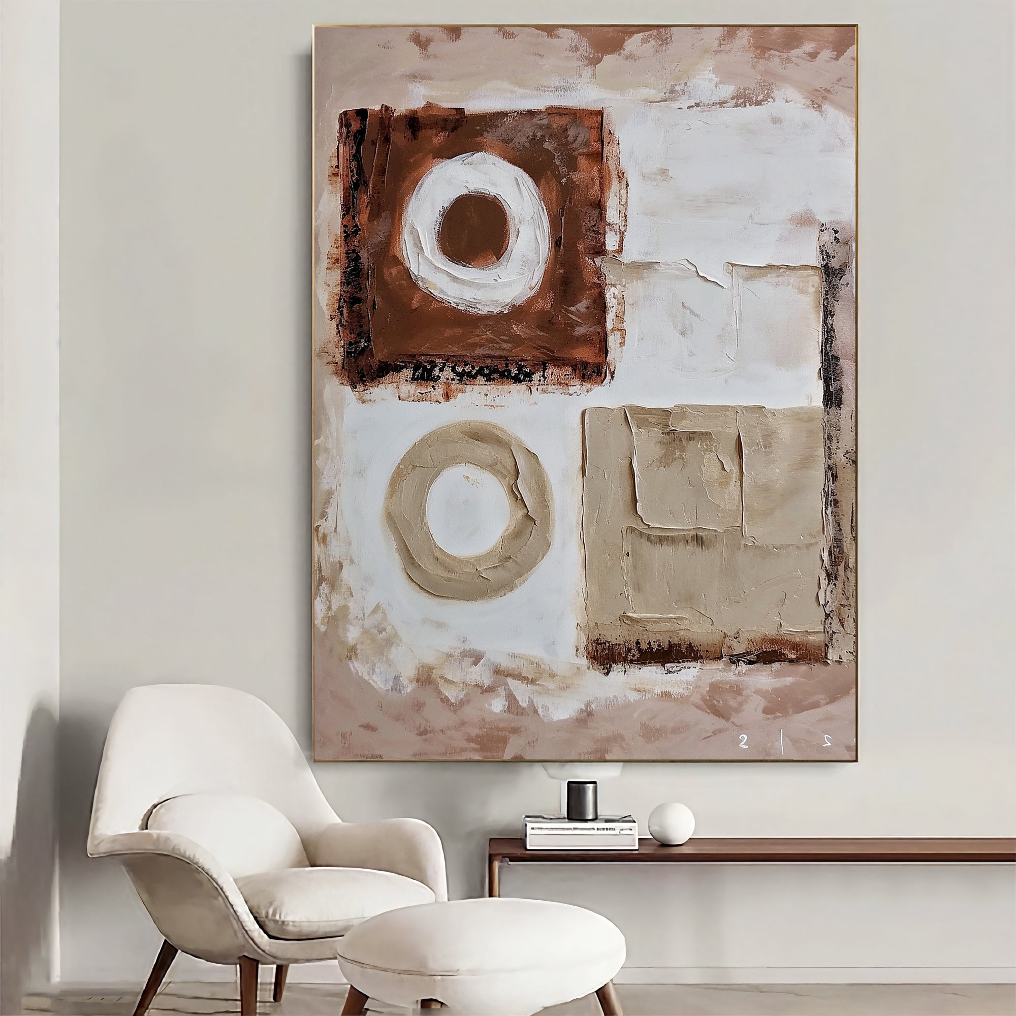 Textured Geometric Warmth | Beige Fusion