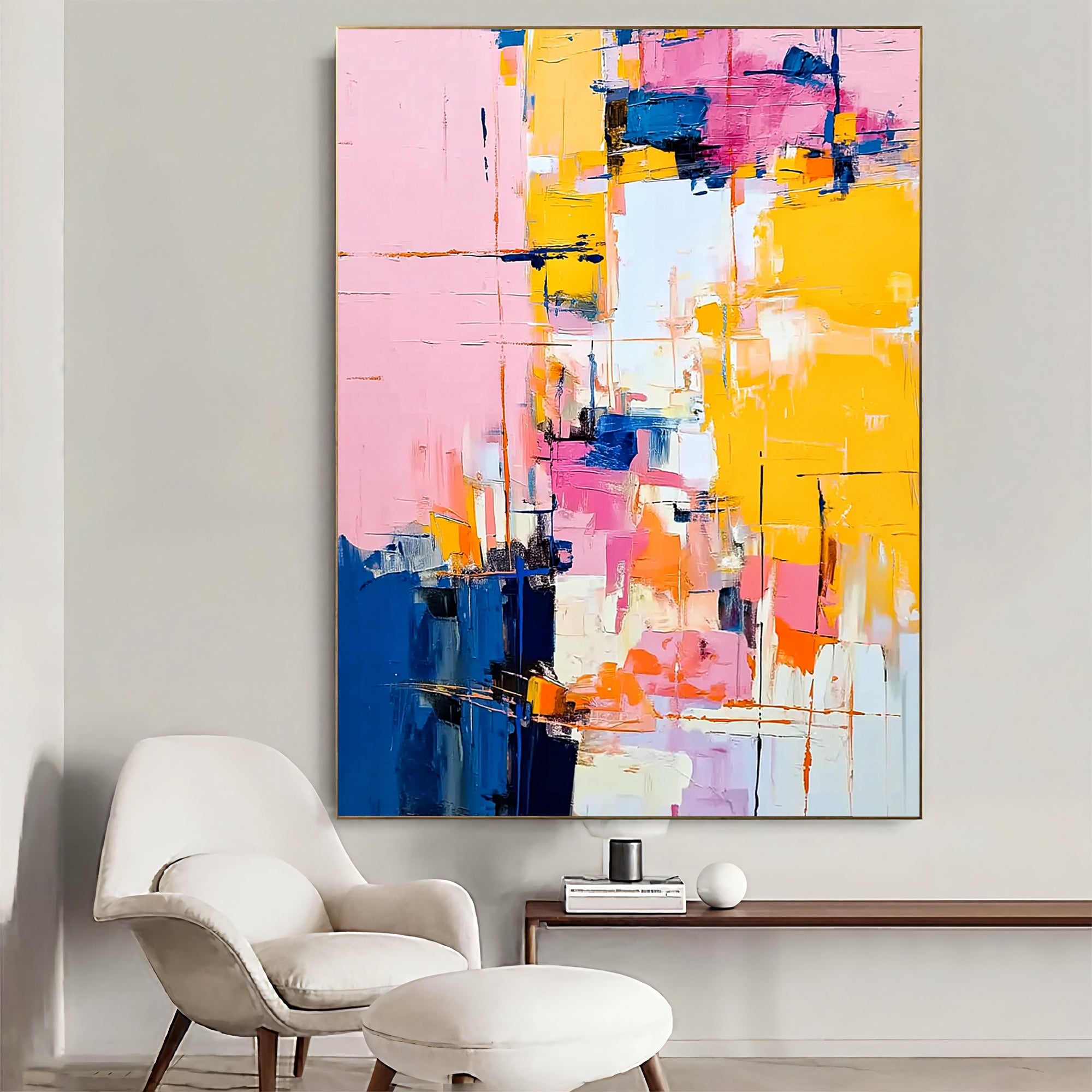 Textured Colorful Vitality | Pink Yellow