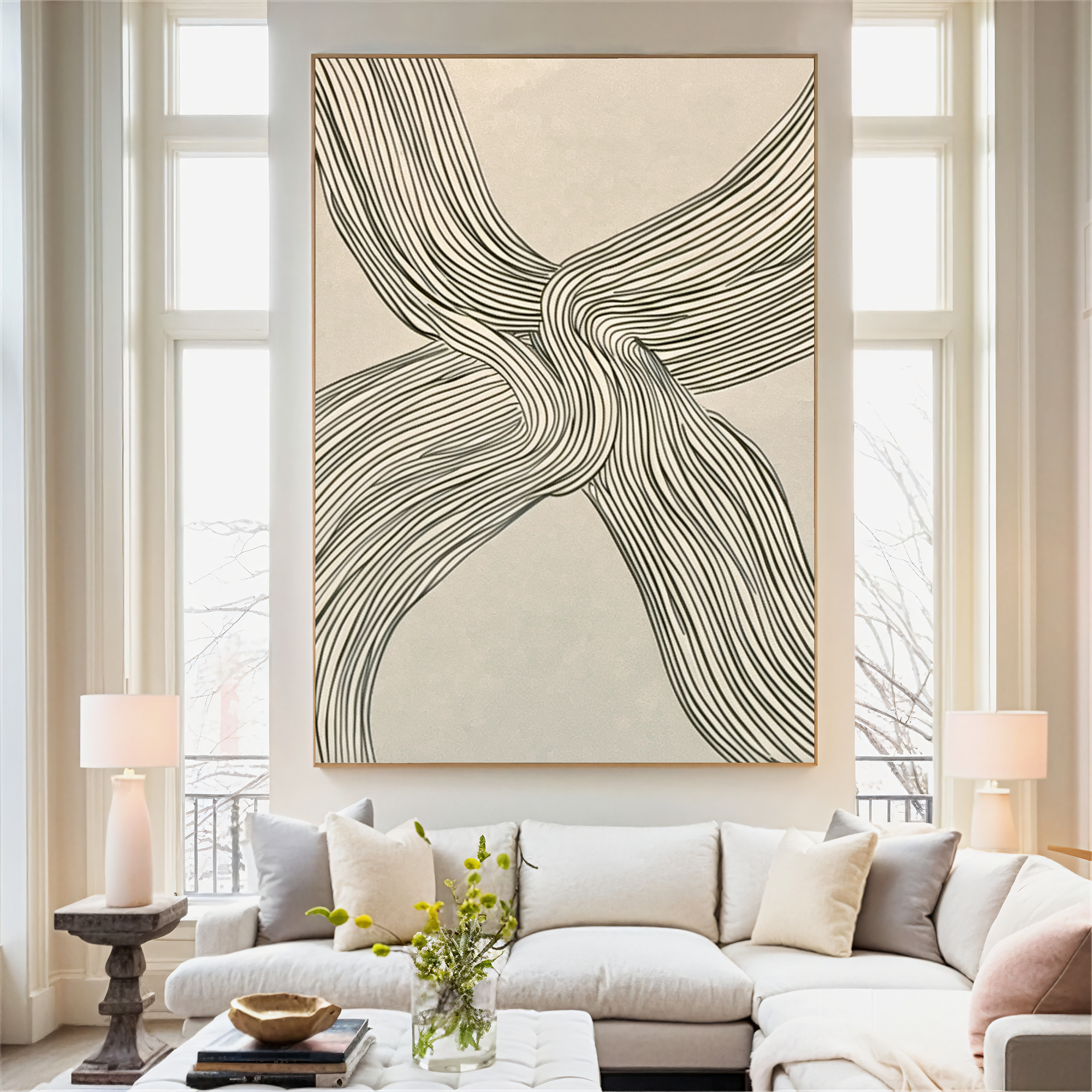 Textured Line Sophistication | Grey Beige