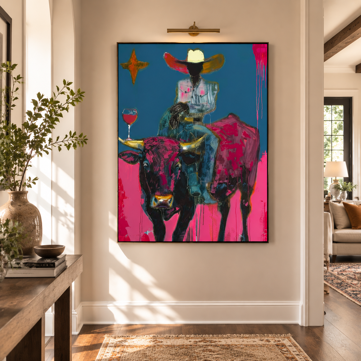 POP ART | Bull Rider Wine Time