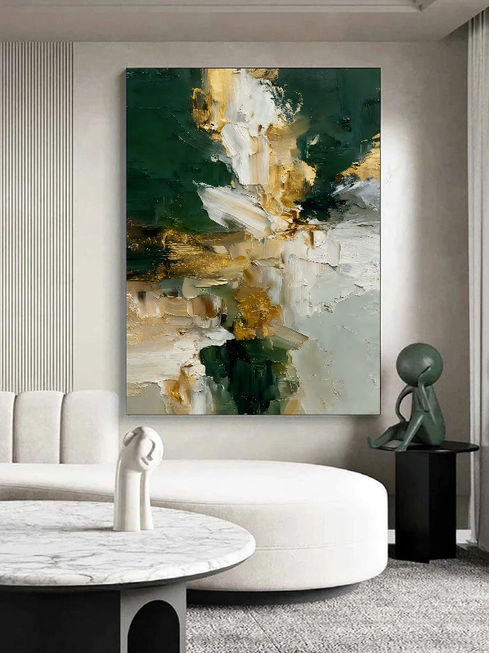 Textured Floral Emerald | Gilded Bloom