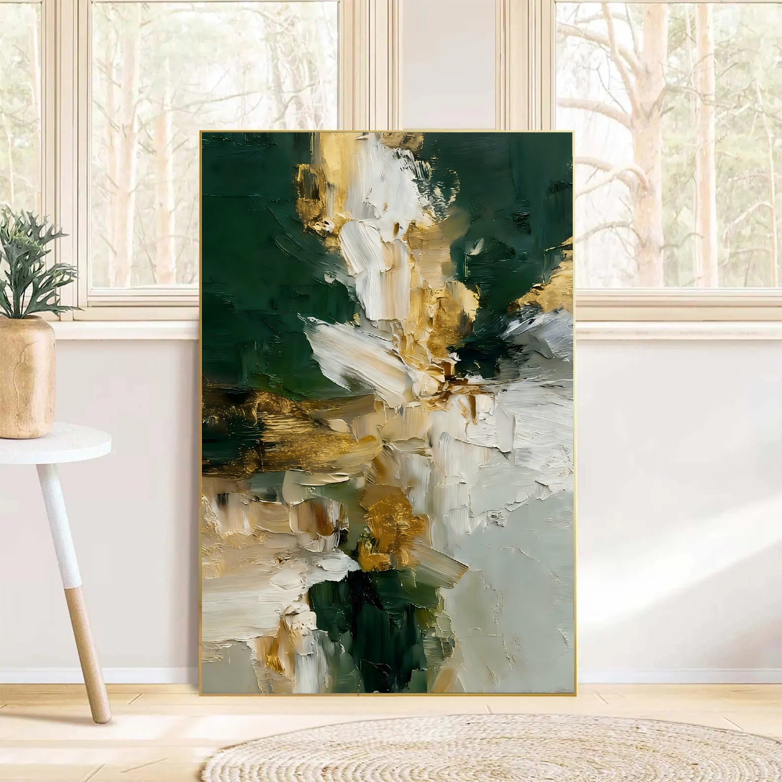 Textured Floral Emerald | Gilded Bloom