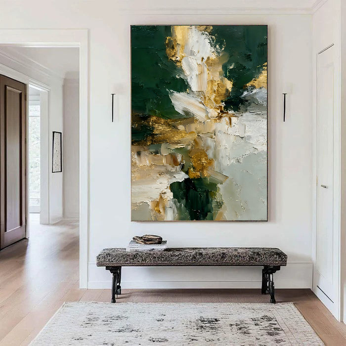 Textured Floral Emerald | Gilded Bloom