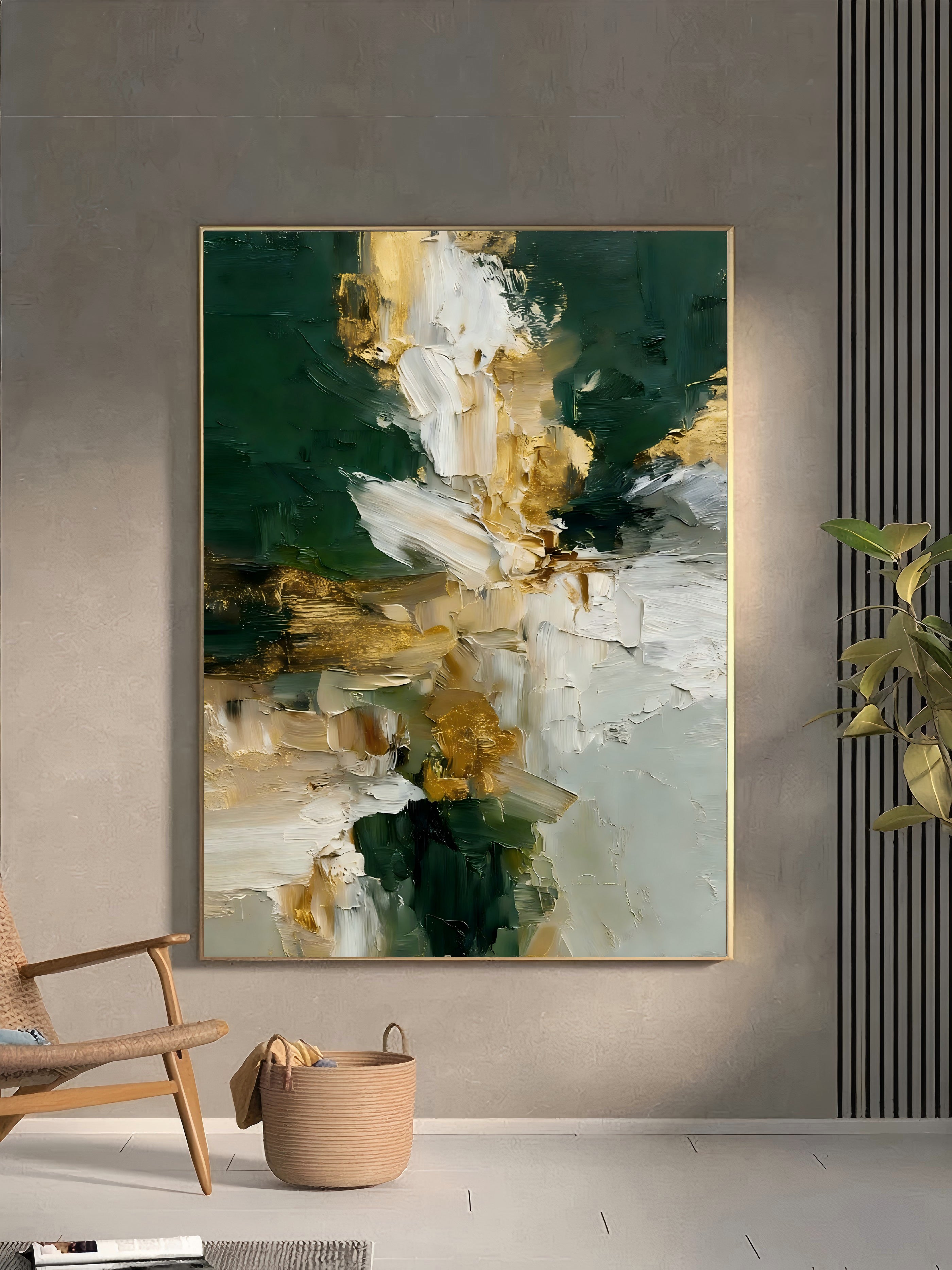 Textured Floral Emerald | Gilded Bloom