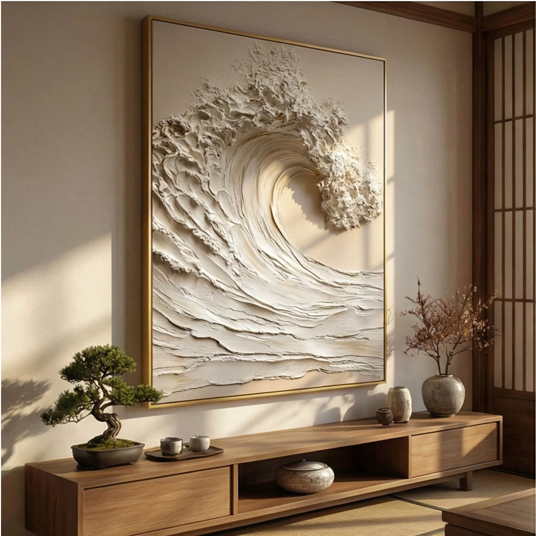 Textured & Impasto Art|Ocean Wave Reverie