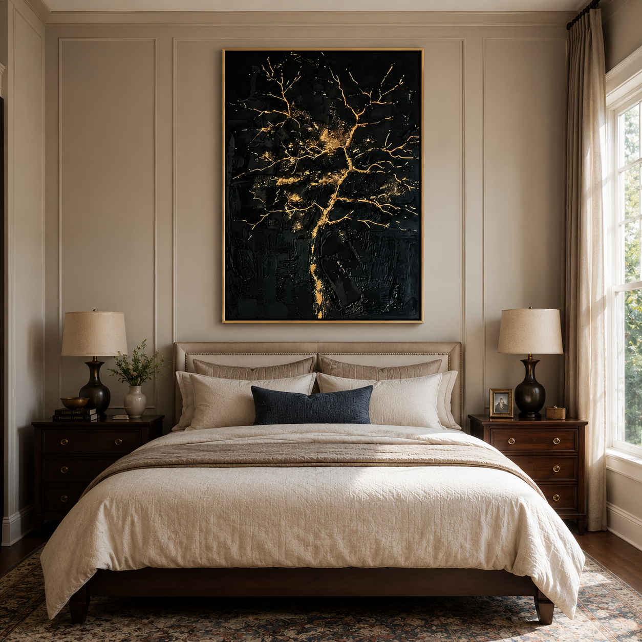 Textured Arbor Opulence | Black Gold
