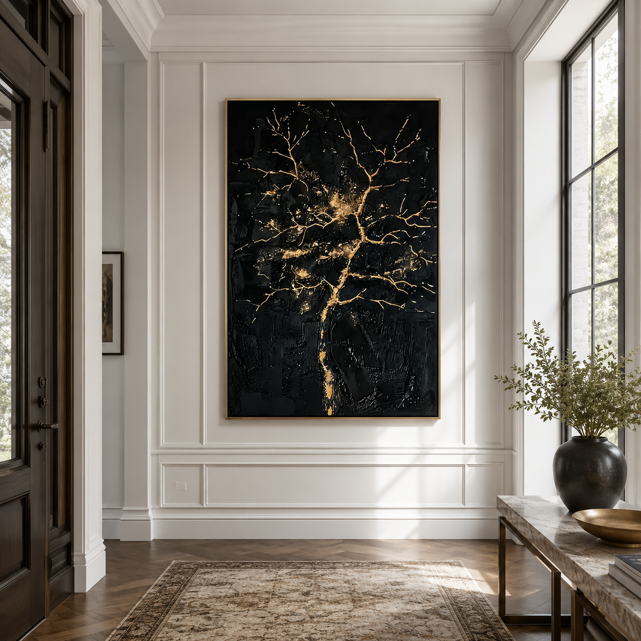 Textured Arbor Opulence | Black Gold