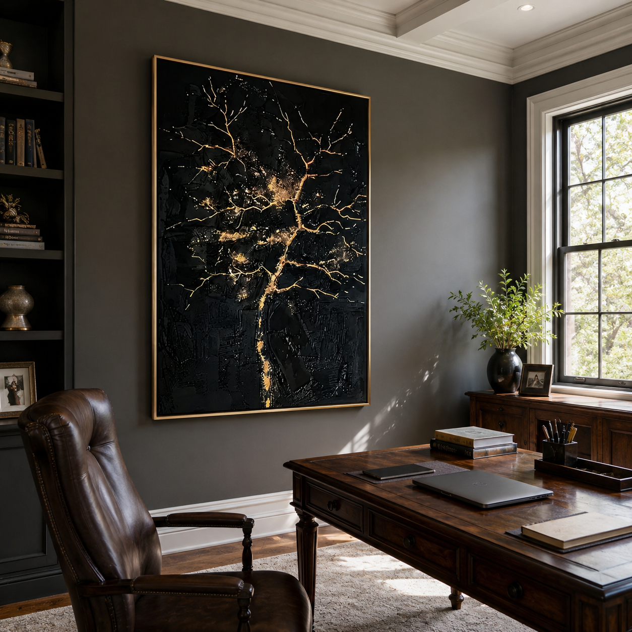 Textured Arbor Opulence | Black Gold