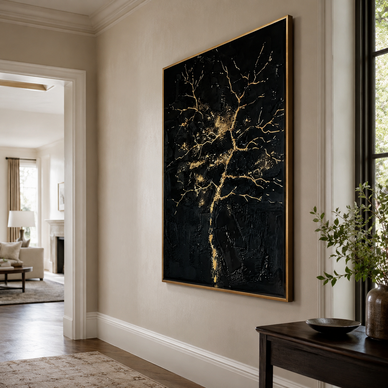 Textured Arbor Opulence | Black Gold