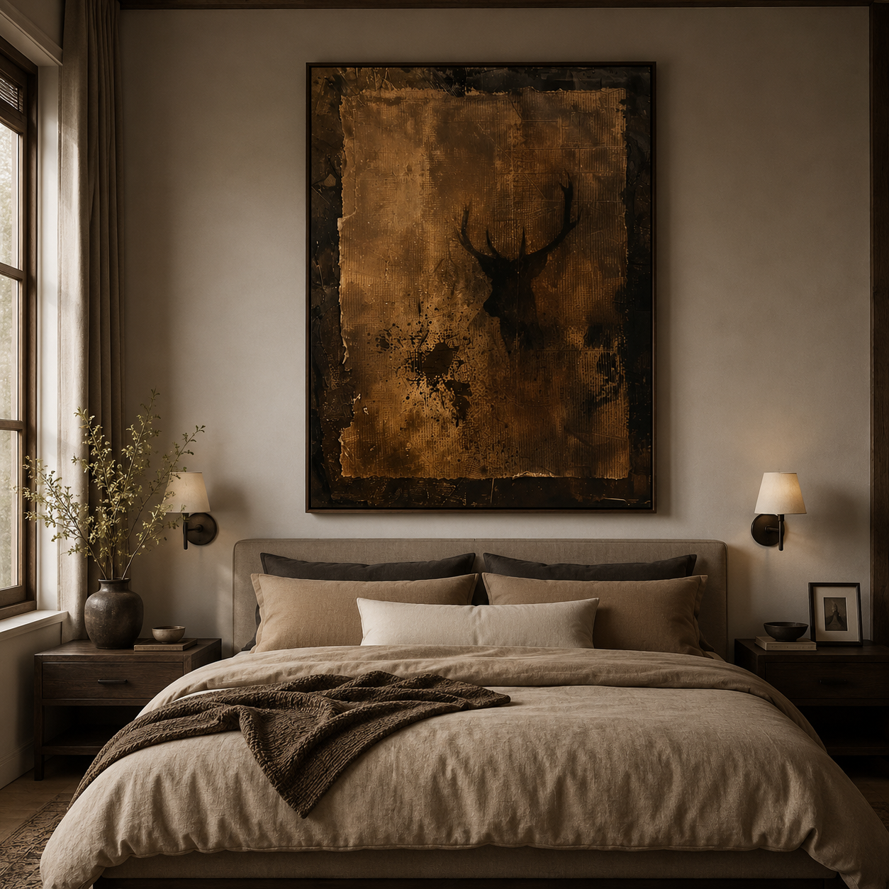 Textured Stag Art | Opulent Charm
