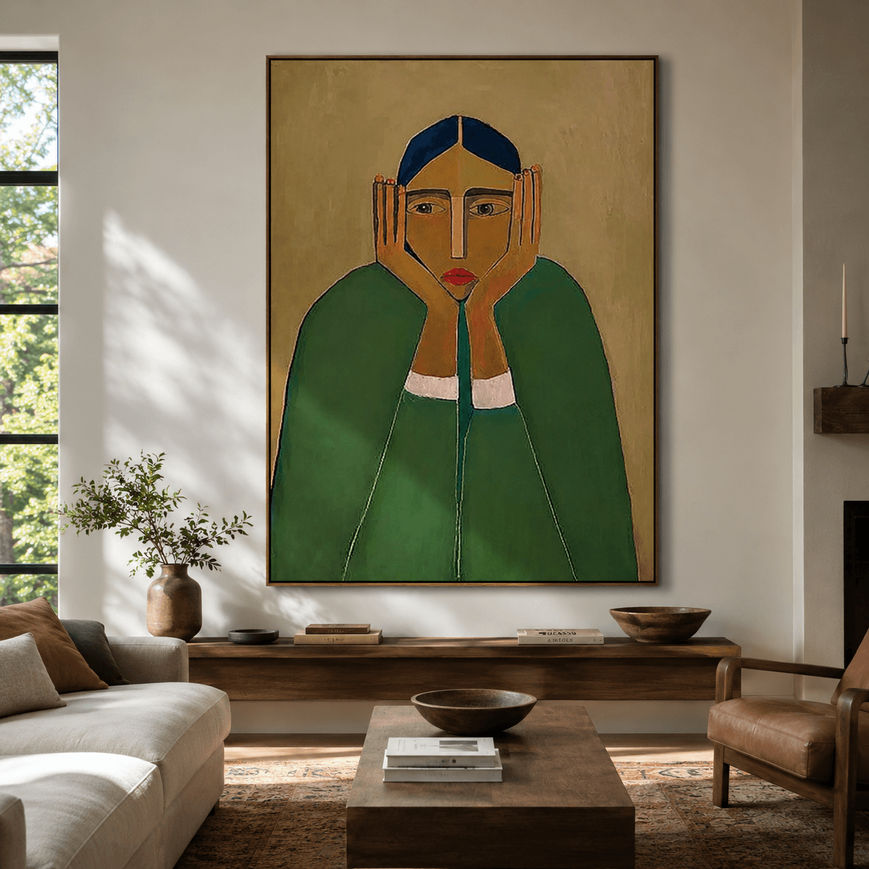 Textured Portrait Opulence | Emerald Gaze