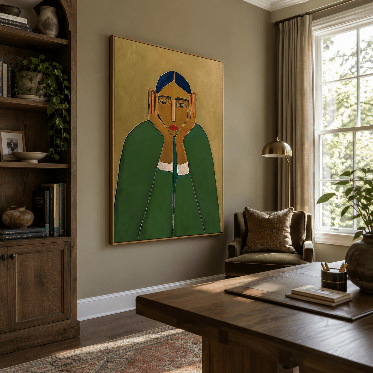 Textured Portrait Opulence | Emerald Gaze