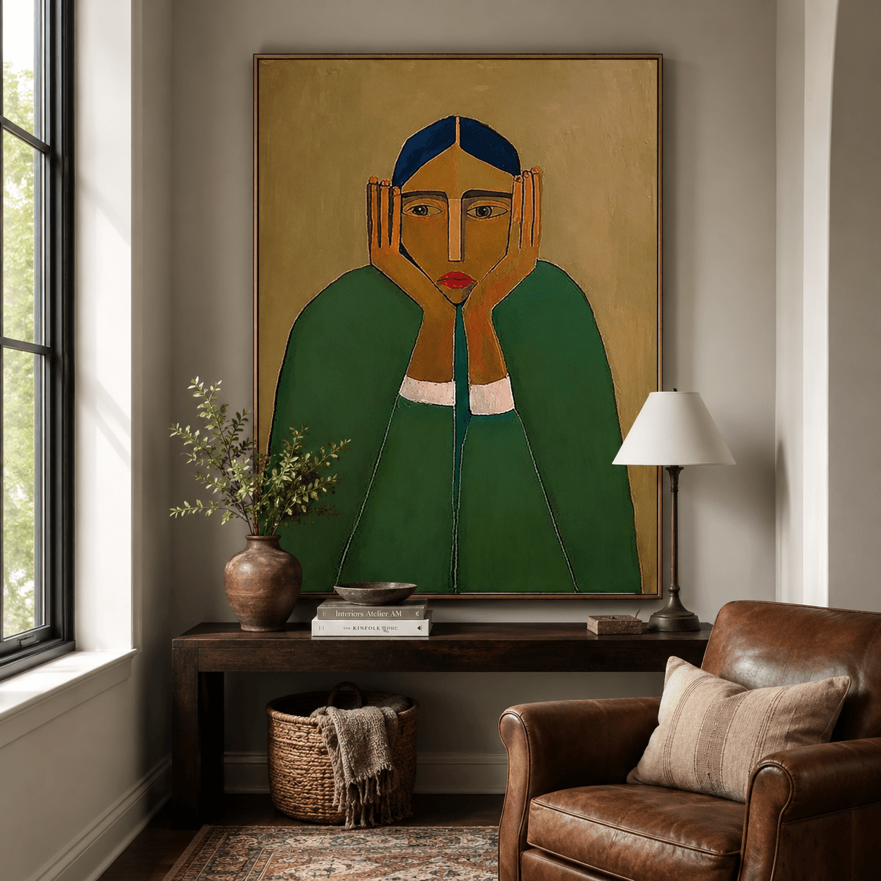 Textured Portrait Opulence | Emerald Gaze