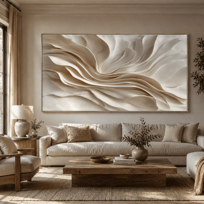 Textured Fluid Petals | Ivory Cream
