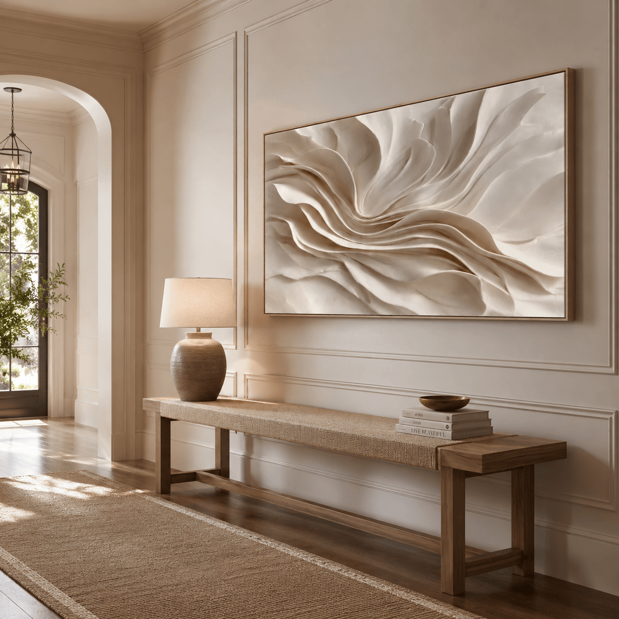 Textured Fluid Petals | Ivory Cream