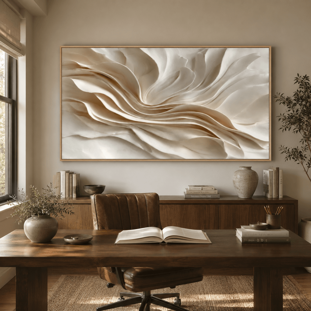 Textured Fluid Petals | Ivory Cream