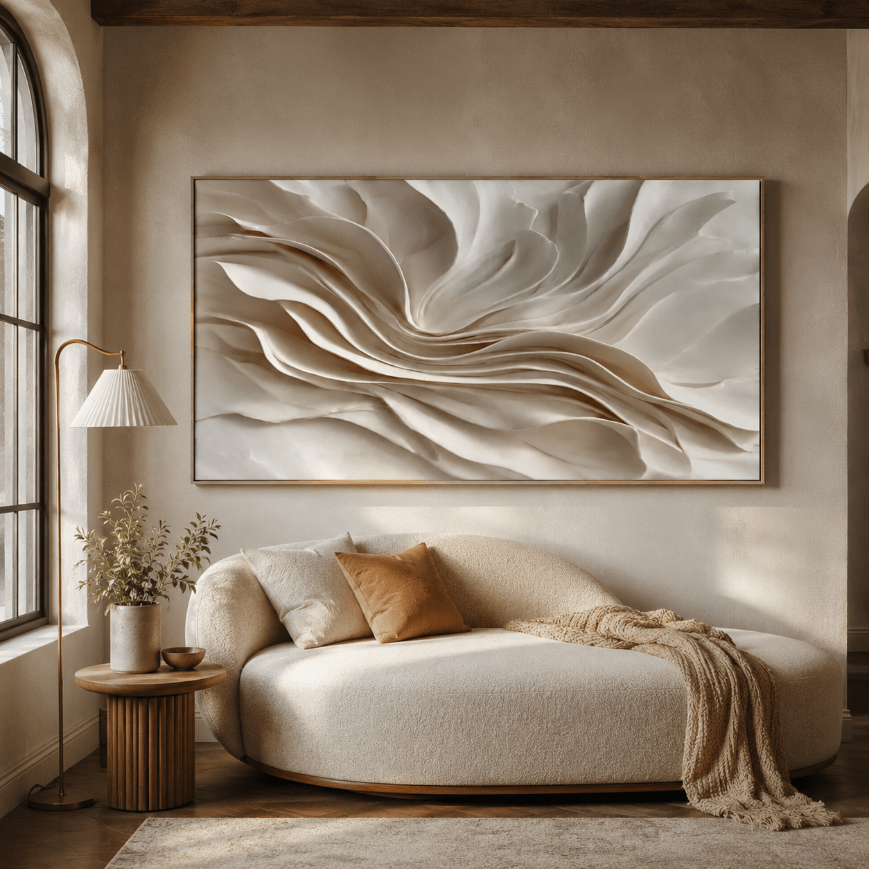 Textured Fluid Petals | Ivory Cream