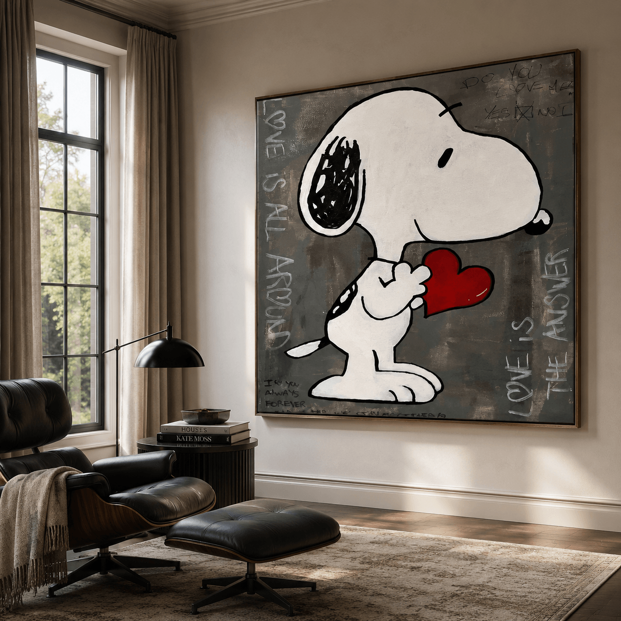 Strukturierte romantische Graffiti | Snoopy Herz