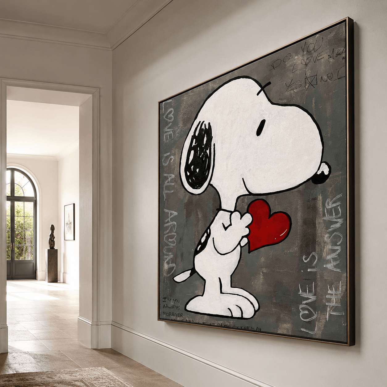 Strukturierte romantische Graffiti | Snoopy Herz