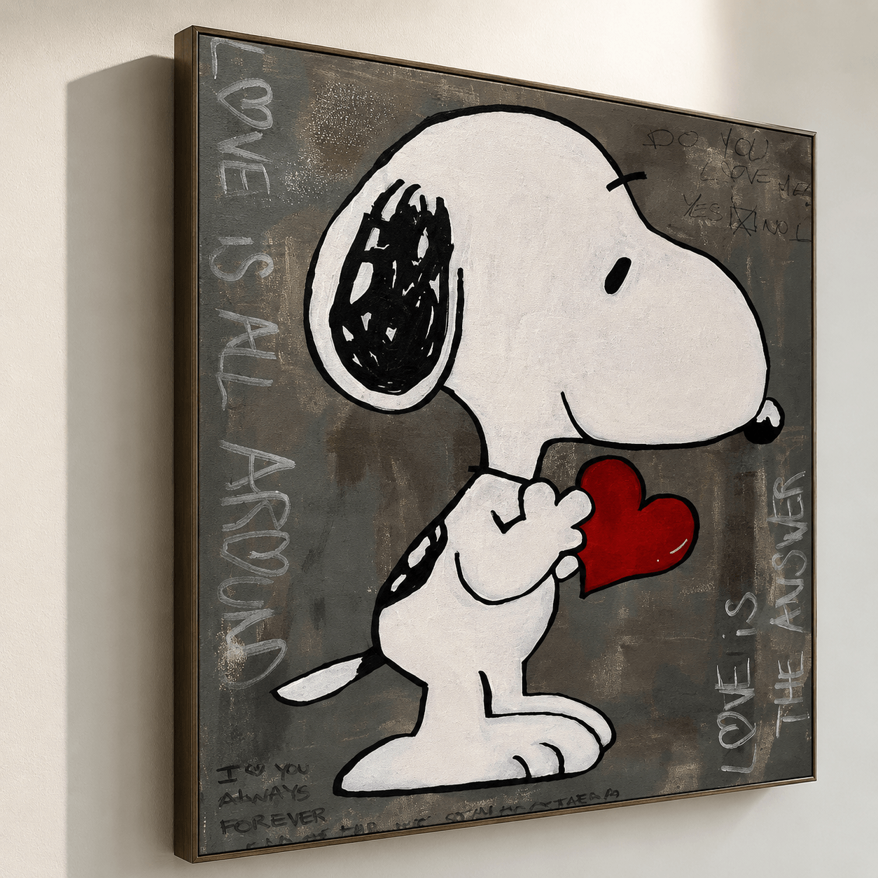 Textured Romantic Graffiti | Snoopy Heart