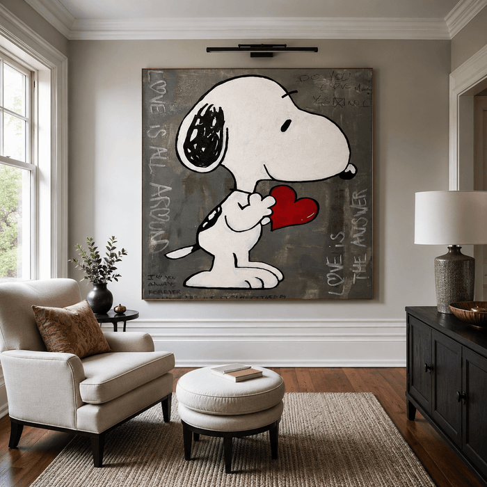 Textured Romantic Graffiti | Snoopy Heart