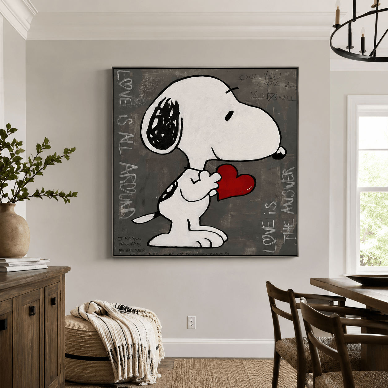 Textured Romantic Graffiti | Snoopy Heart