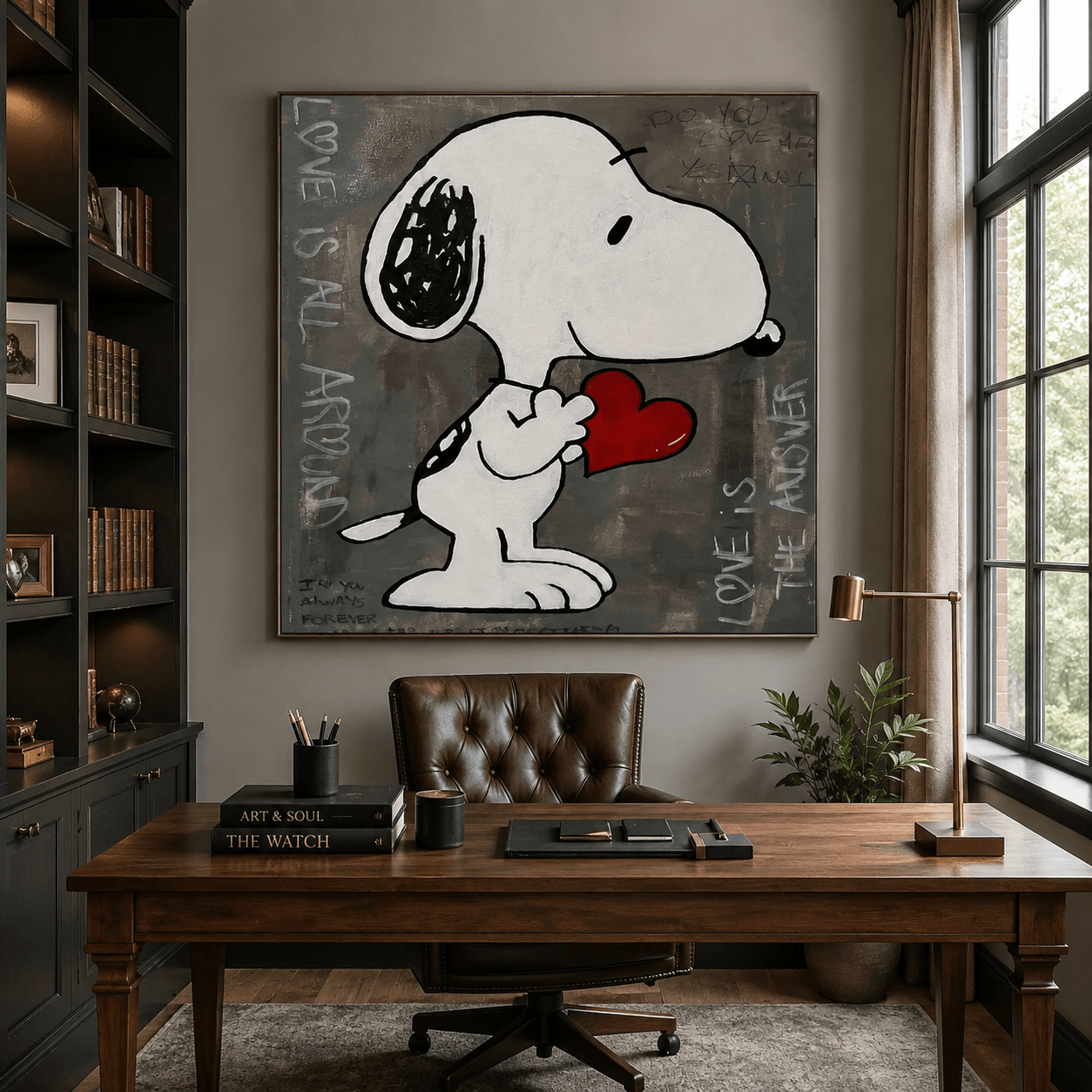Strukturierte romantische Graffiti | Snoopy Herz
